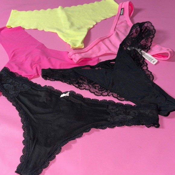 Victoria's Secret Black and Pink Lace Panties Set of 5️⃣ - Picture 1 of 8